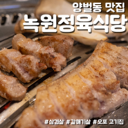광주 오포 양벌동 맛집 녹원정육식당 육즙 가득 삼겹살
