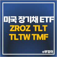 미국 채권 ETF ZROZ TLT TLTW TMF 배당 주가 장기 국채 투자 방법