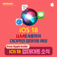 iOS18 LLM(거대 언어 모델) 사용으로 대대적 업데이트 예상 기대 소식!