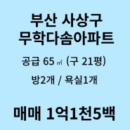 엄궁동 무학다솜타운 아파트 매매 (구 21평, 65㎡)