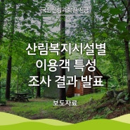[국립산림과학원 지금] 산림복지시설 특성에 따라 이용객 선호도 다르다
