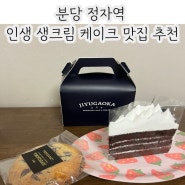 정자 디저트 맛집 / 인생 생크림 케이크 만난 후기 — 지유가오카브레드 분당정자역점