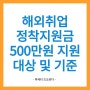 해외취업정착지원금 500만원 지원대상 취업인정기준 요약정리