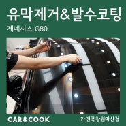 [카앤쿡] 창원 마산 유막 제거 발수코팅으로 우천시 안전운전_G80