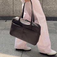 [가죽가방주문제작] 어깨가 편한 여자 빅사이즈 숄더백, 직장인 보부상 가방 노트북 수납 빅백 30대 40대 50대