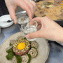 [잠실] 방이동 술집 한남대교 투뿔한우스키야키, 감태김밥과 육회, 새콤달콤유린육 후기