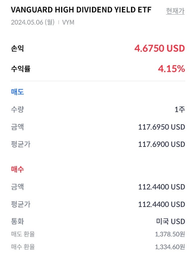 미국 주식 매수 | Vanguard High Dividend Yield Index Fund ETF | VYM : 네이버 블로그