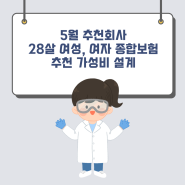 5월 20대 가성비 28살 여성 추천 청년 보험 설계