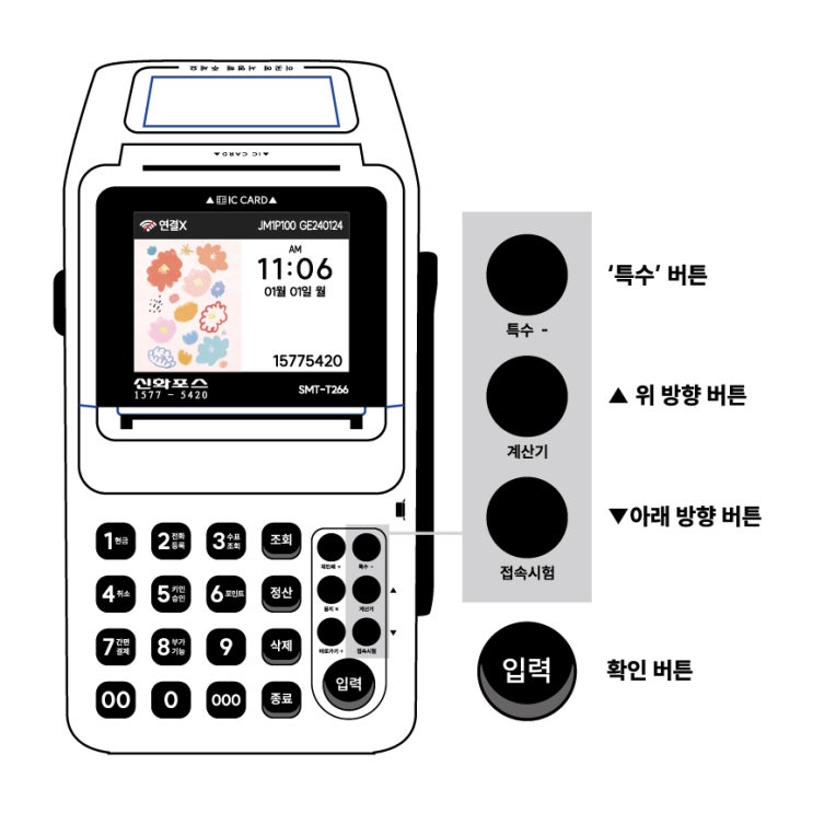 카드 단말기 SMT-T266 WiFi 와이파이 설정 방법 신화포스 : 네이버 블로그