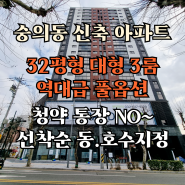 숭의동신축아파트 18층 주상복합 분양. 32평 3룸 최고급 인테리어