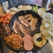 철판 가득 동인천 삼겹살 맛집 우대표