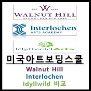 [미국아트보딩스쿨] 미국 최고의 아트보딩스쿨 비교 (Walnut Hill, Interlochen, Idyllwild)