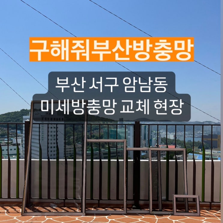 부산방충망 서구 암남동 미세방충망 교체 현장
