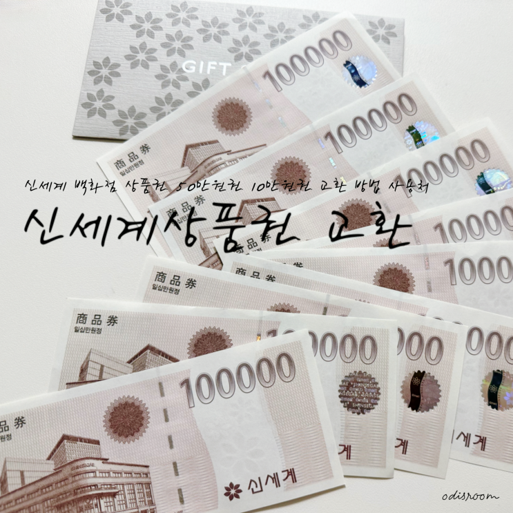 신세계 백화점 상품권 50만원권 이마트에서 10만원권으로 교환 후기 ft.사용처, 홀로그램 : 네이버 블로그