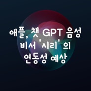 애플 챗 GPT 음성 비서 시리 연동성 예상