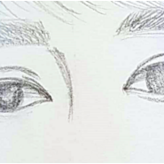 멍한 얼굴 표정의 자화상 연필 인물화 그림 드로잉 일러스트 작품 그리기