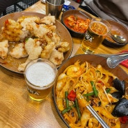명동 맛집 란주칼면 또간집 에서 풍자가 주문한 메뉴 해물볶음도삭면 꿔바로우 (+웨이팅 정보) Myeongdong restaurant in Seoul