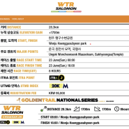 트레일러닝 대회준비! 원주 트레일러닝 대회 WTR SALOMON 28K 접수 및 대회정보 그리고 연습코스들