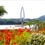 요산공원 출렁다리와 붕어섬