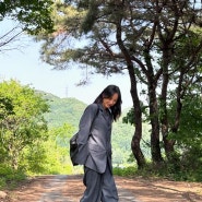 이효리 인스타그램 사복 코디, 30대 여자 패션 OFC vintage blue 그레이 셋업 브랜드 추천!