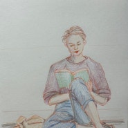 [색연필일러스트] 프리즈마 지워지는 색연필로 그림 그리기, 다이소 빈티지 무선 노트