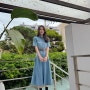 여름 트렌드를 선도하는 임지연 인스타그램 패션 : 시슬리 데님 셔츠 원피스