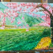 미술학원 240514 [수채] 벚꽃들판