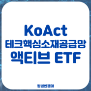 테핵소공? KoAct 테크핵심소재공급망액티브 ETF