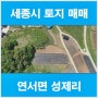 세종시 연서면 성제리 토지 매매 세종 땅