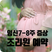 [임신7주~임신8주차]임신초기 증상기록/조리원 예약