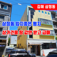 김해 삼정동 입지좋은 평지 상가건물 땅값만 받고 급매