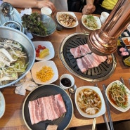 김해맛집 장인갈비에서 뜯어먹는 삼겹살과 LA갈비 무한 셀프바 가족모임 후기