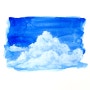 그림 그리기 : 수채화 물감으로 구름 그리기