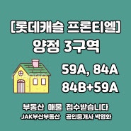 [롯데캐슬 프론티엘] 양정3구역 착공 소식과 59A, 84A, 110타입 매물