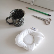 티코스터 만들기 구름 모양 쿠션 컵받침 DIY 집순이 취미