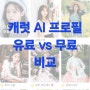 캐럿 AI 프로필 유료 vs 무료 가격비교