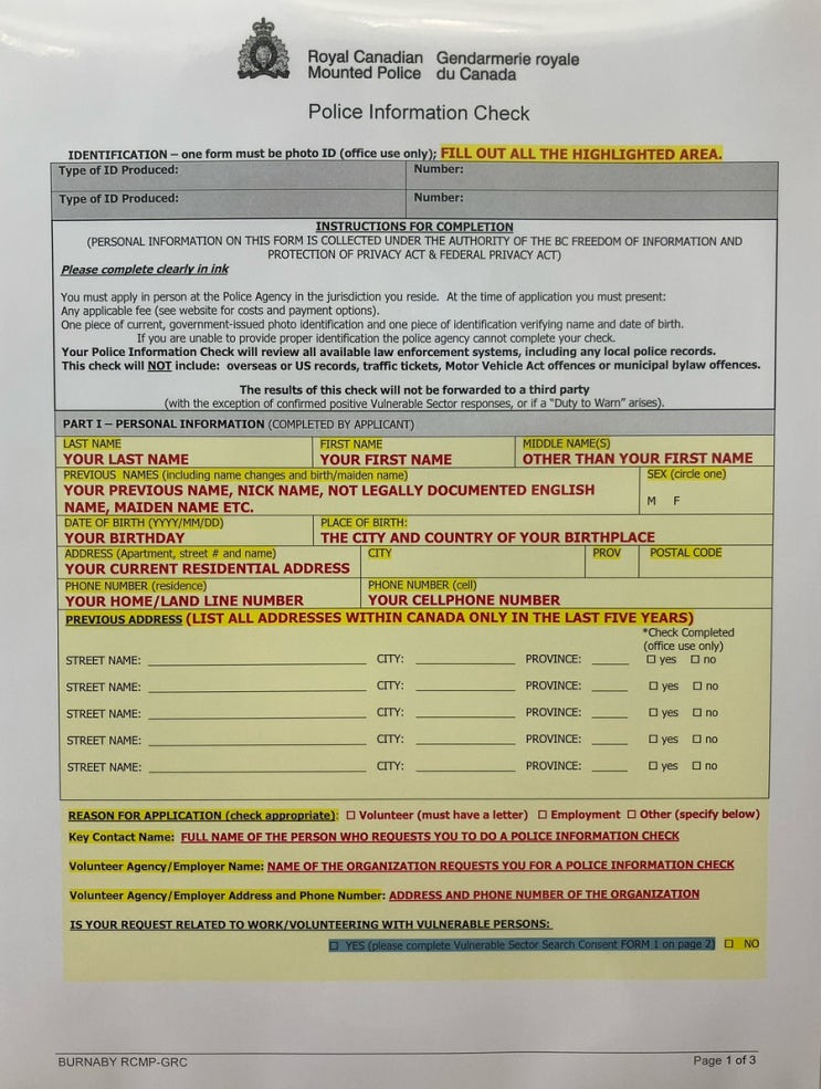 RCMP - Criminal Record Check : 네이버 블로그
