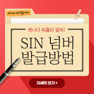 [캐나다 워홀] 캐나다 워홀러 필독, SIN 넘버 발급 방법 업데이트!