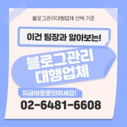 블로그관리대행업체 선택 기준