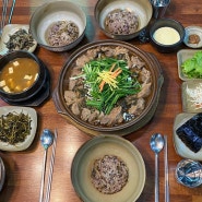 천안 청미래 성성점. 건강한 맛 시래기밥+갈비찜