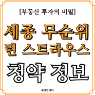 안전마진 4억 전국 누구나 청약 가능한 세종 린 스트라우스 무순위 청약