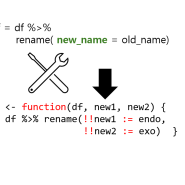 함수만들때 rename()의 새로운 변수에 이름을 정하는 방법, dplyr::rename을 함수화할 때,