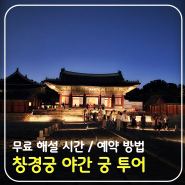 서울 창경궁 무료 해설 시간 및 야간 궁 투어(궁궐 야행) 예약 방법