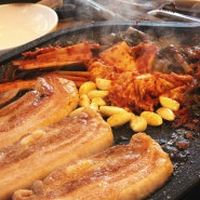 부산연산동고기집 비장의 3종김치가 맛있는 토지김치찌개 삼겹살