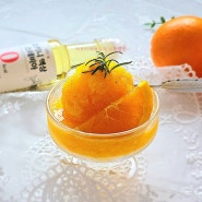 오렌지 샤베트 만들기 닥터 트루 스테비아 시럽 여름 다이어트 간식 오렌지 셔벗 아이스크림