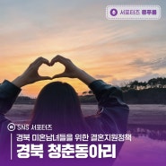 경북 미혼남녀들을 위한 결혼지원정책 '경북 청춘동아리'