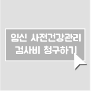 [임신 사전건강관리 청구서파일첨부] 산전검사 비용 청구방법 입금시기(문서24 온라인청구)