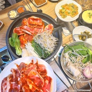 신선한 야채 셀프바가 있는 여수 오리고기 맛집, 웅천 ' 자인식당 '