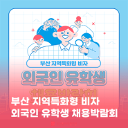 2024 부산 지역특화형 비자 외국인 유학생 채용박람회