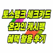 토스뱅크 체크카드 혜택 추천, 배달의민족 네이버페이 할인 온라인 캐시백 활용 후기